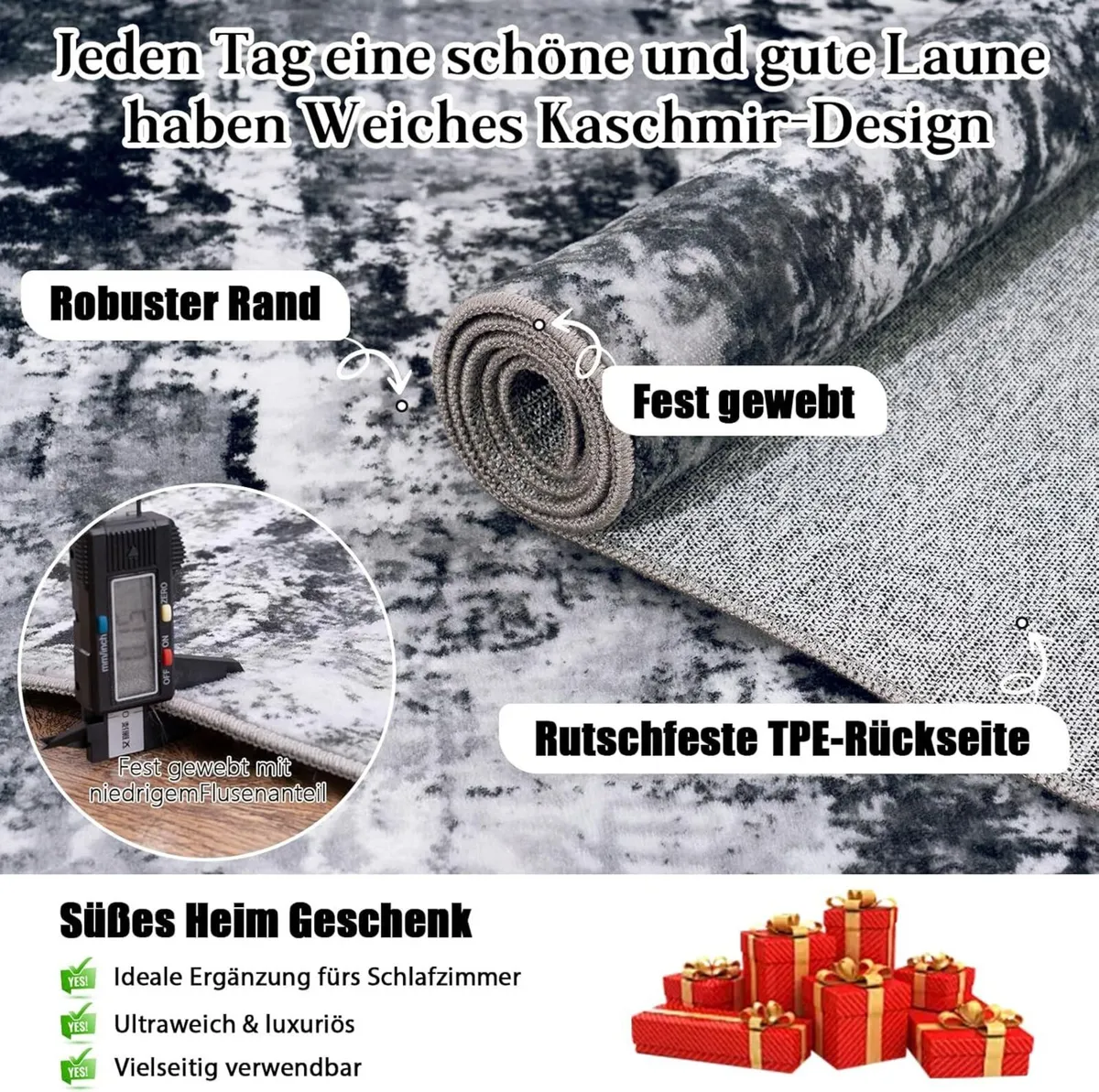 Washable Living Room Rug Modern Short Pile Large - Image 4