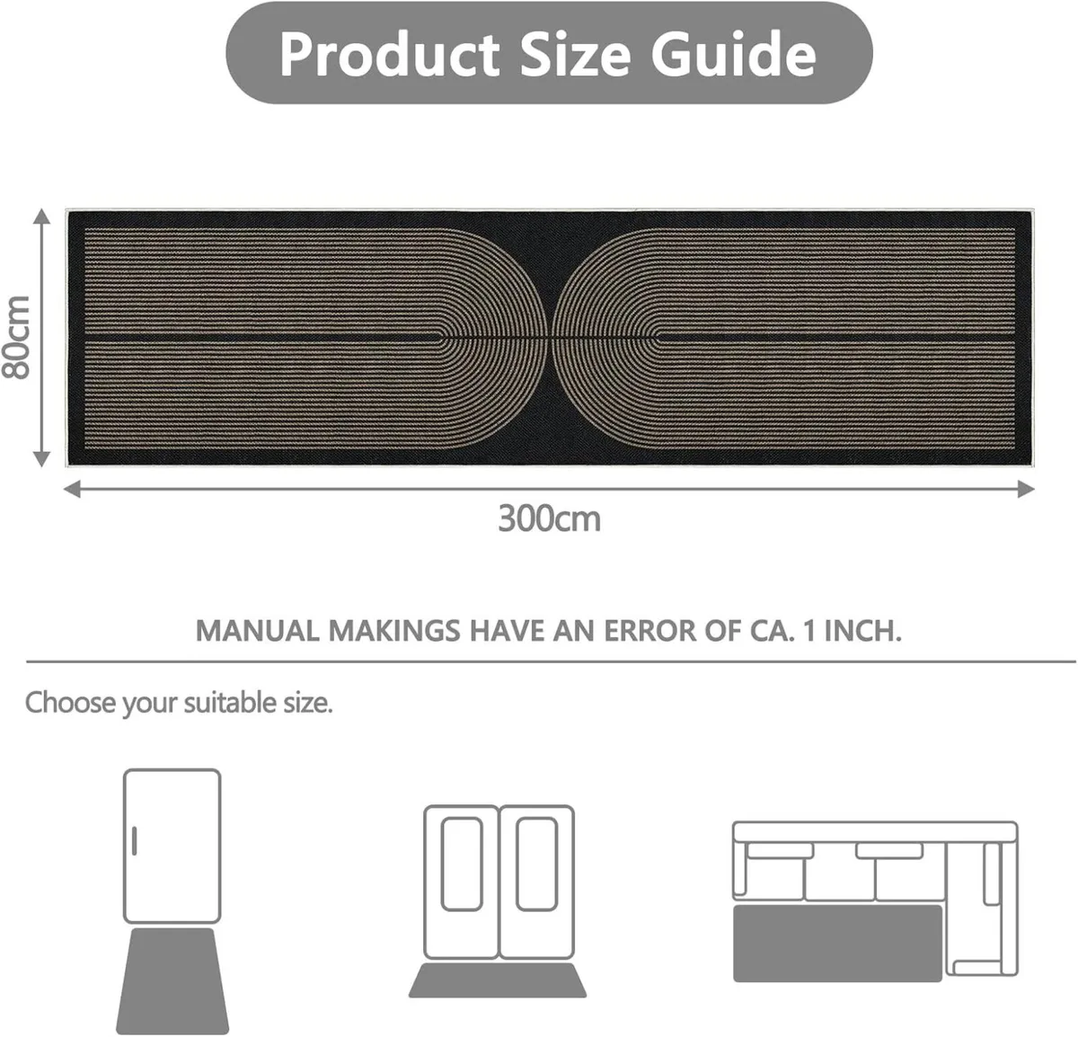 Rug Runner Hallway 80 x 300 cm Jute Look Kitchen - Image 2