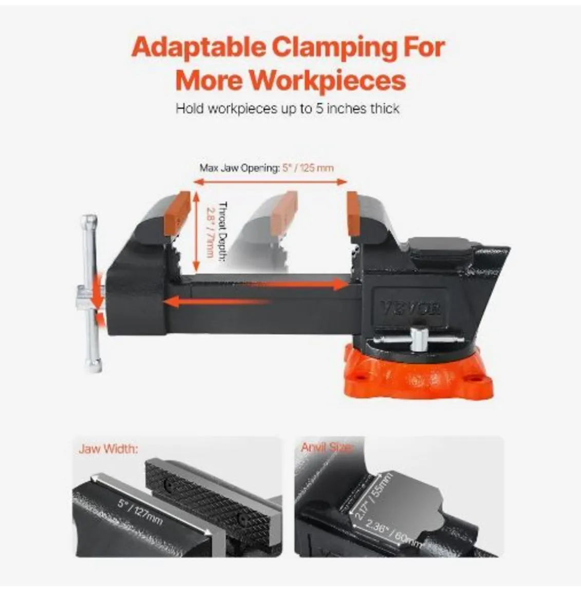 Bench Vise, 127 mm(5") Jaw Width, 127 mm(5") - Image 3