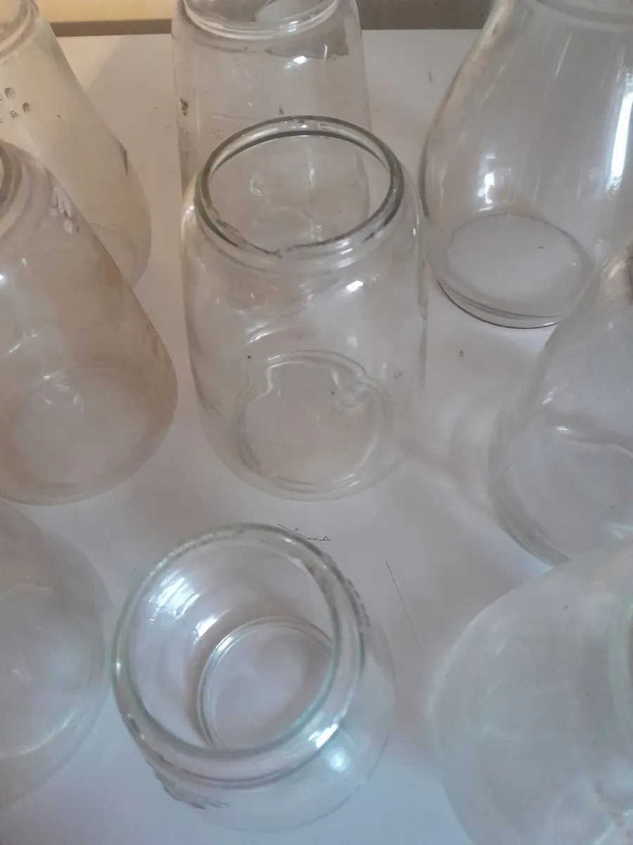 Nine vintage  hurricane  lamp globes - Image 1