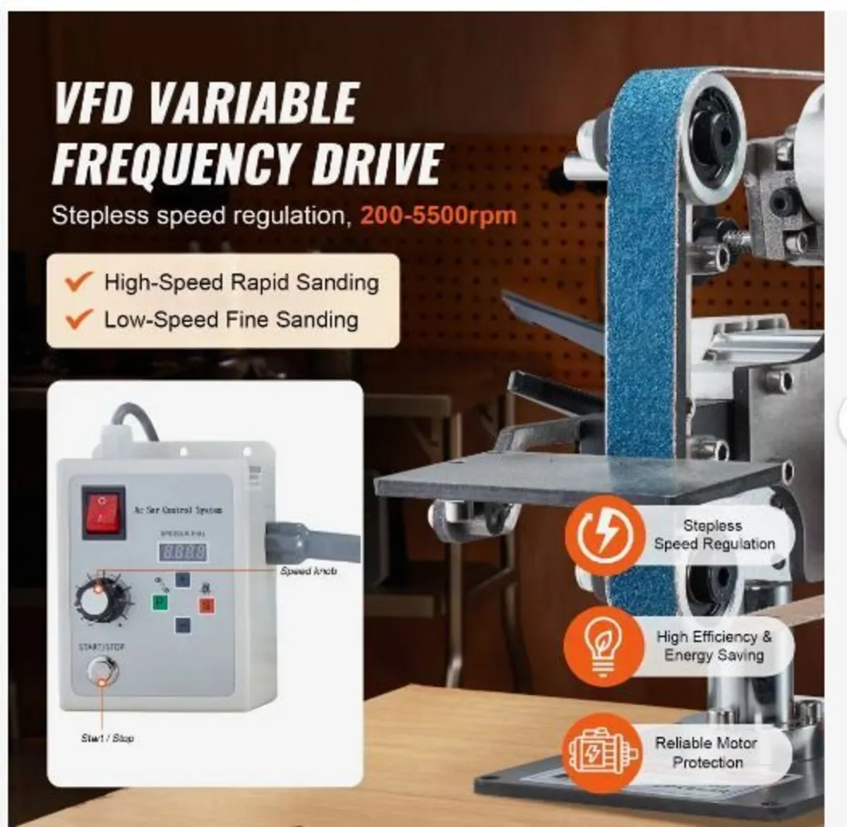 Belt Grinder Sander, 30 x 1-Inch Variable Speed - Image 3