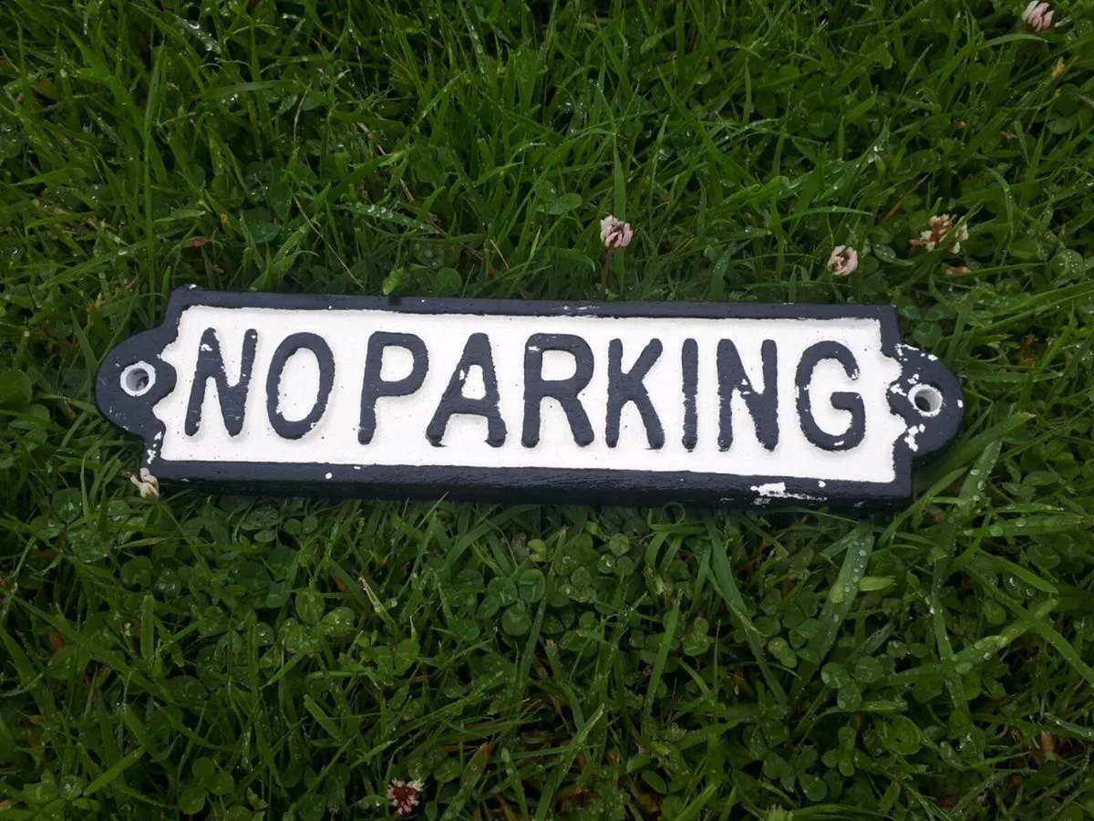 No Parking Cast Iron Sign
