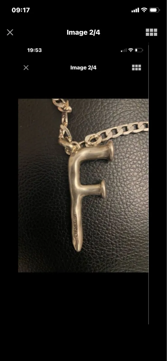 Large ‘F’ Initial on Silver Chain - Image 2