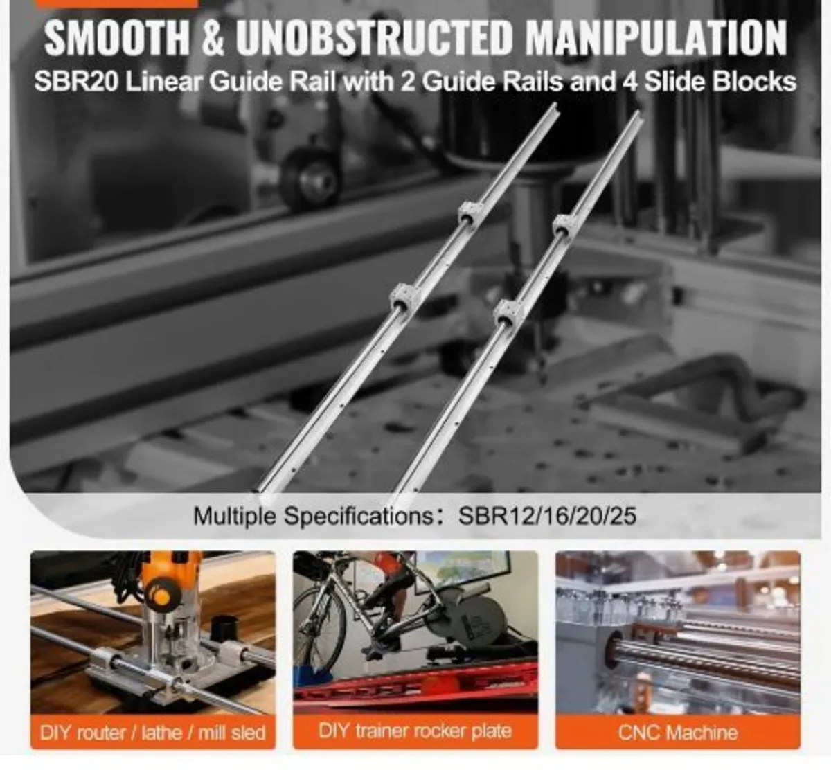 Linear Guide Rail Set, SBR20 1500mm - Image 3