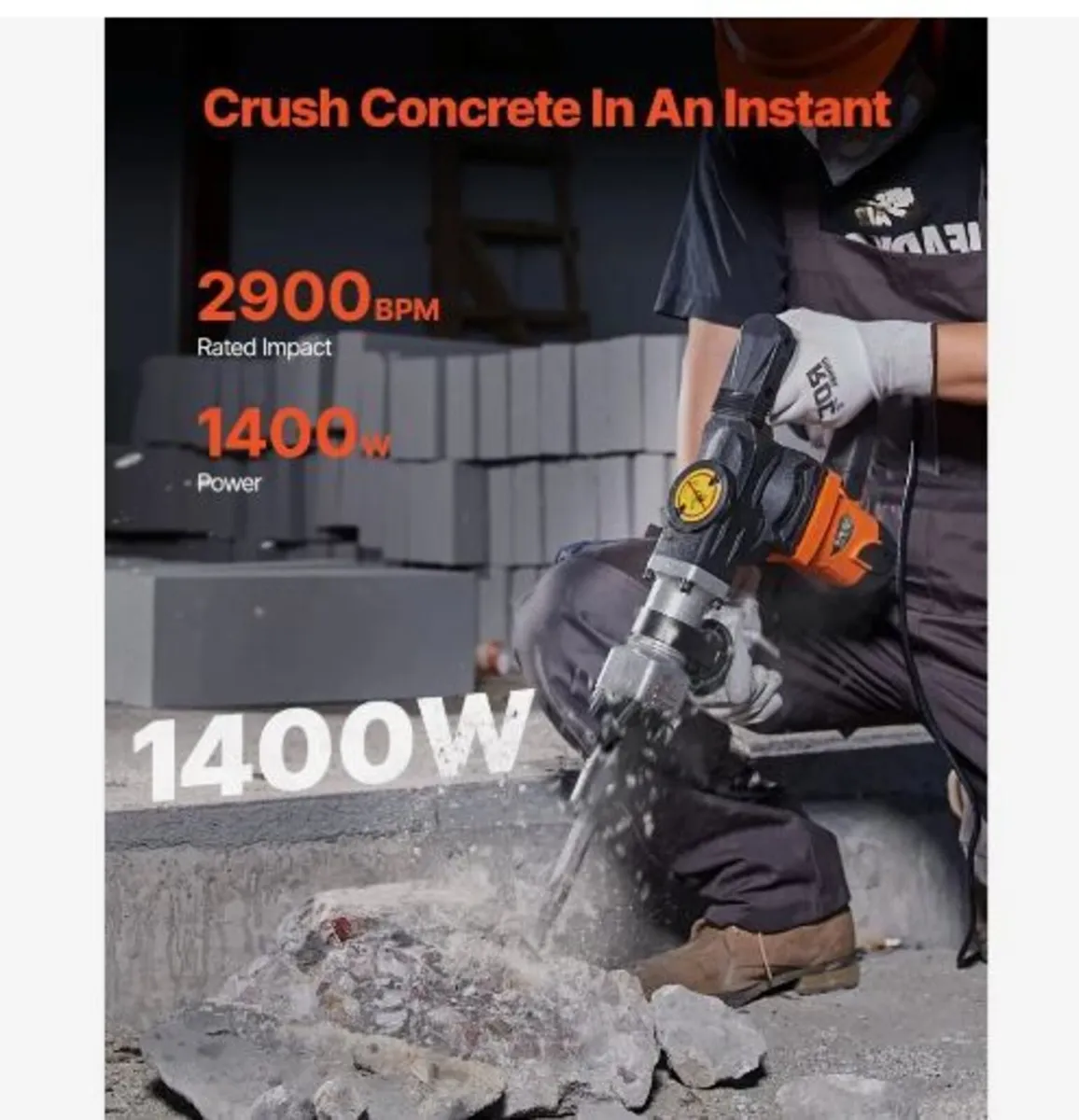 Demolition Jack Hammer Concrete Breaker 1400W - Image 2