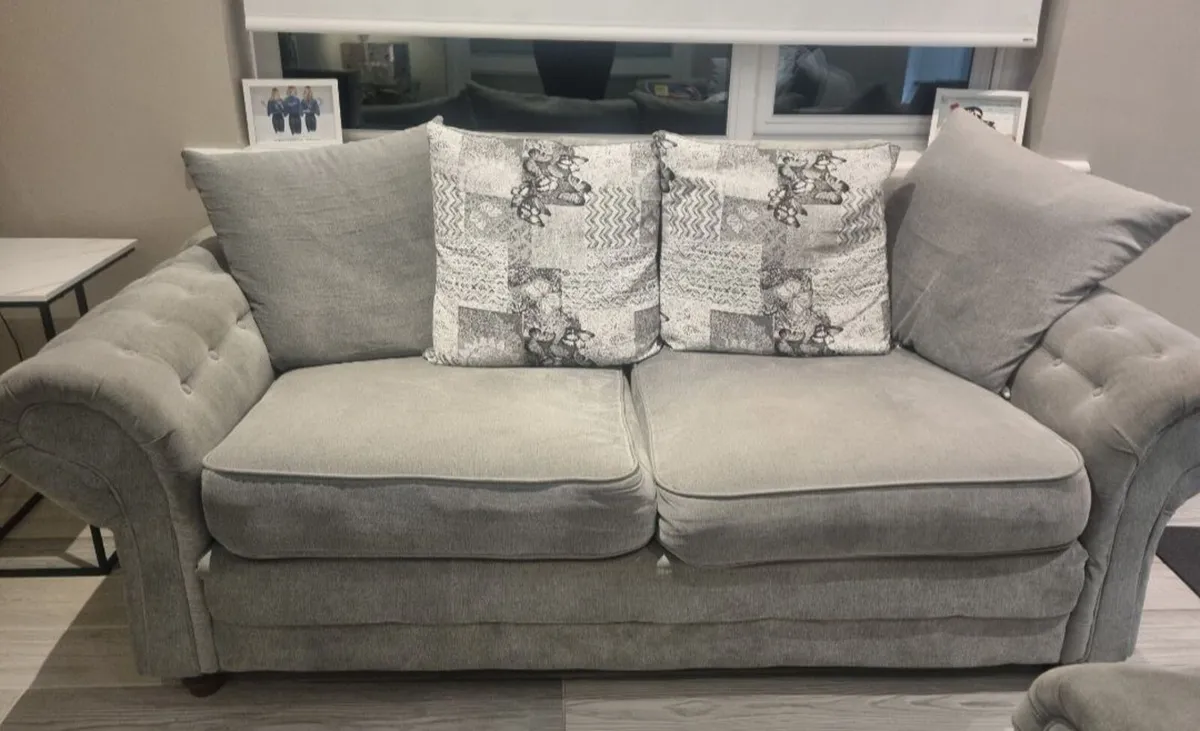Grey 3 & 2 seater Sofa - Image 1