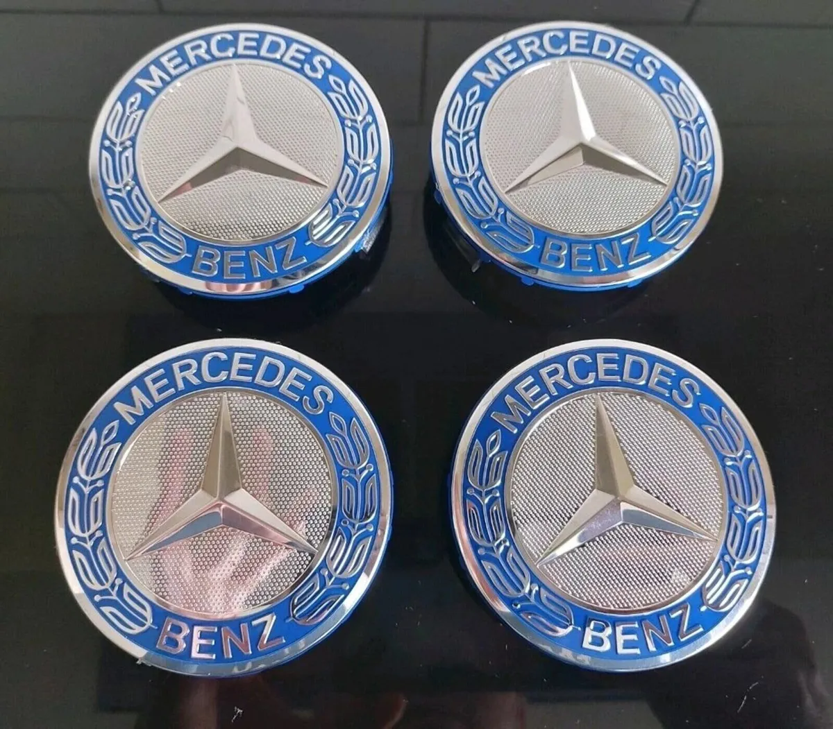 4 x Mercedes Centre Cap (Light Blue) FREE POST - Image 1
