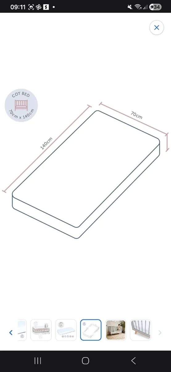 Baby Elegance Cot Bed Mattress - Image 2
