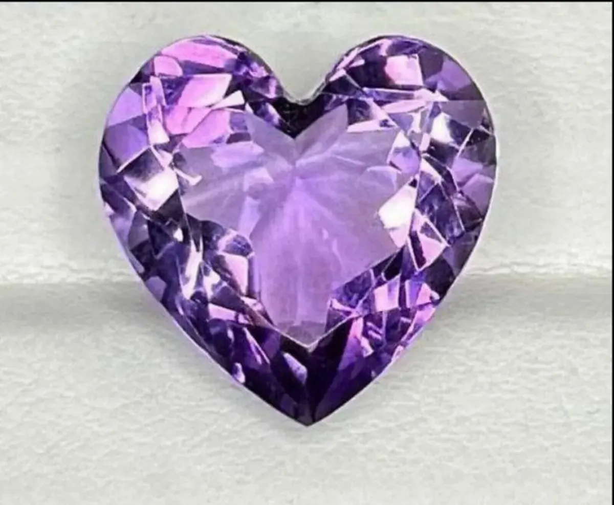 Vintage Authentic Heart Shape Natural Amethyst - Image 1