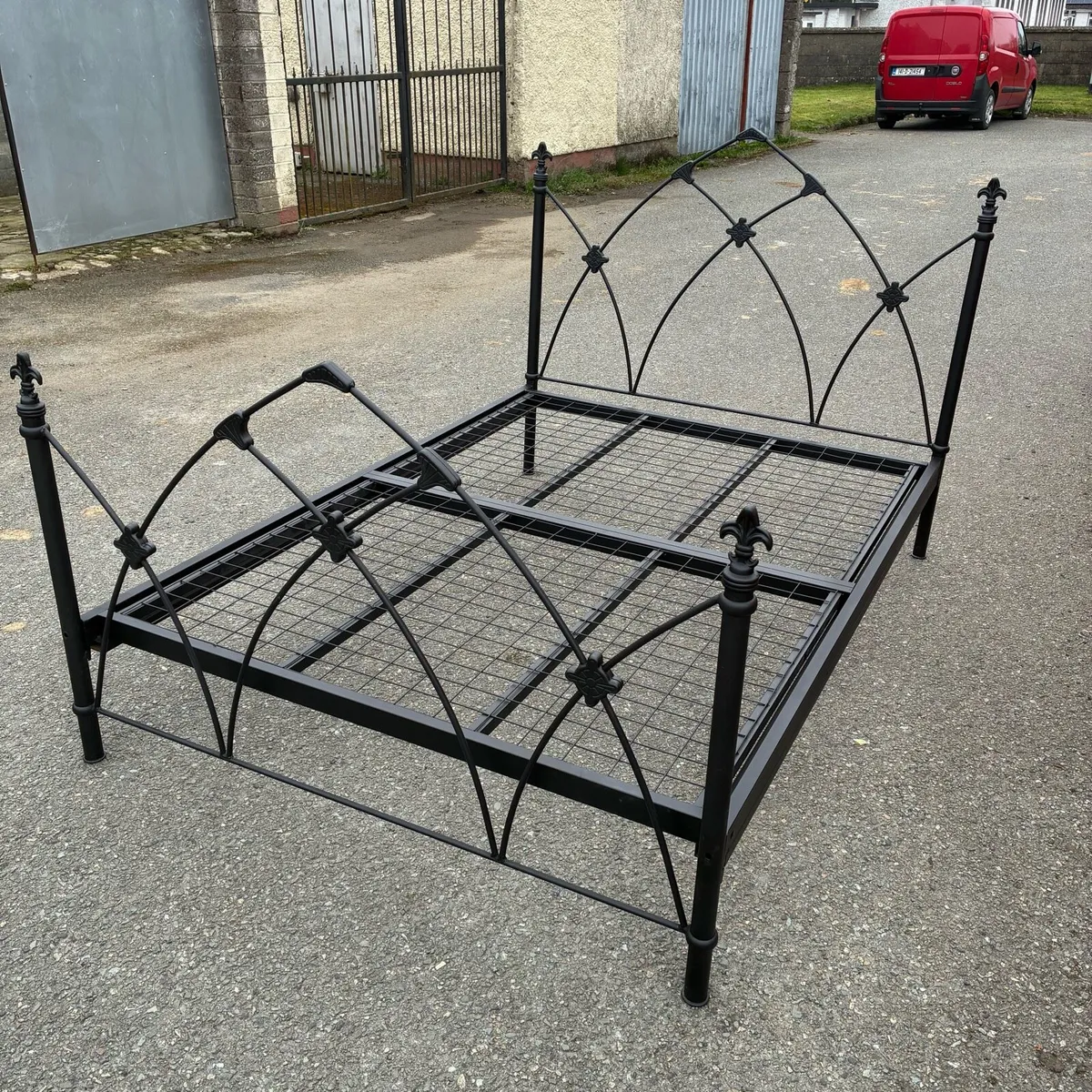 Double Black Bed Frame with Mattress - Image 2