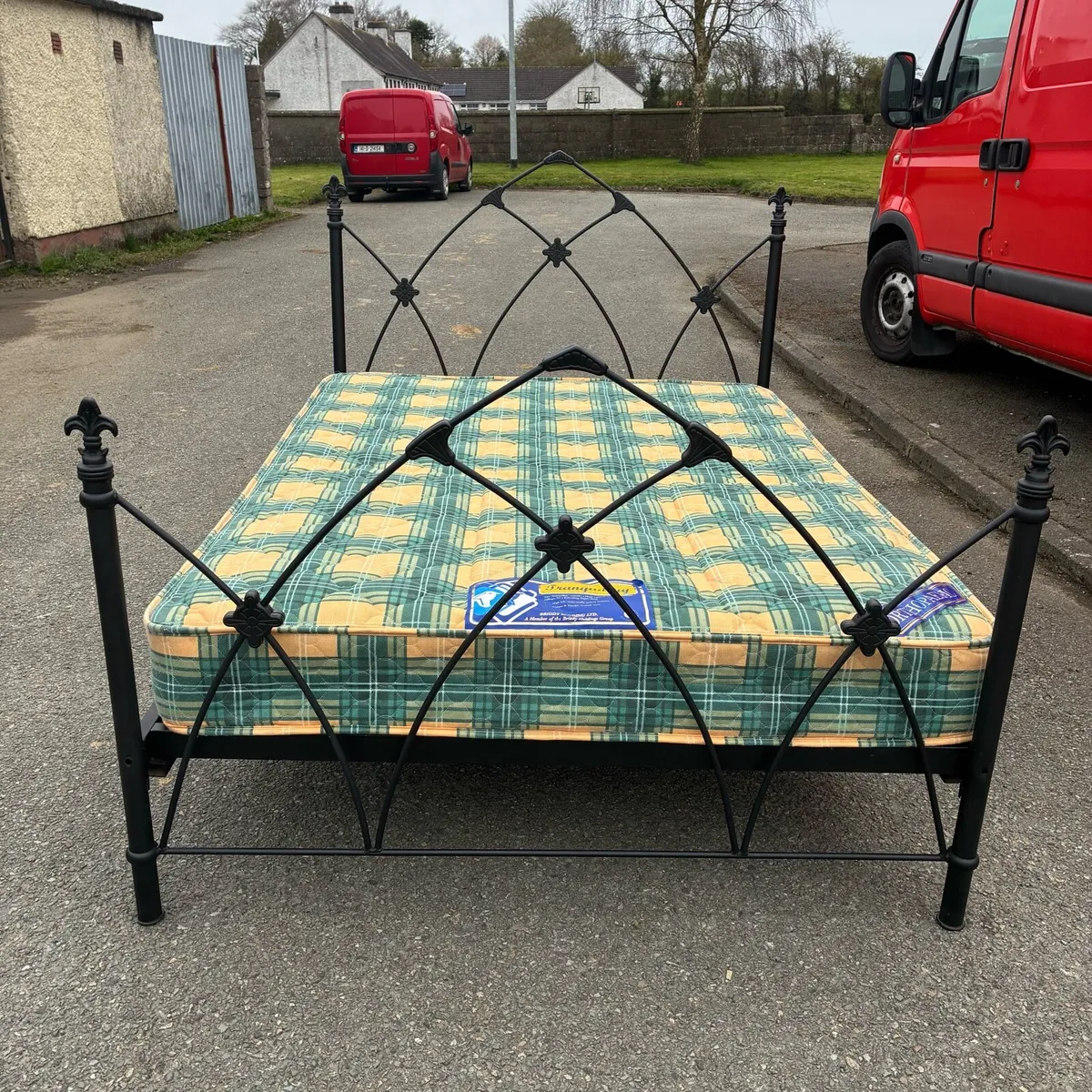 Double Black Bed Frame with Mattress - Image 4