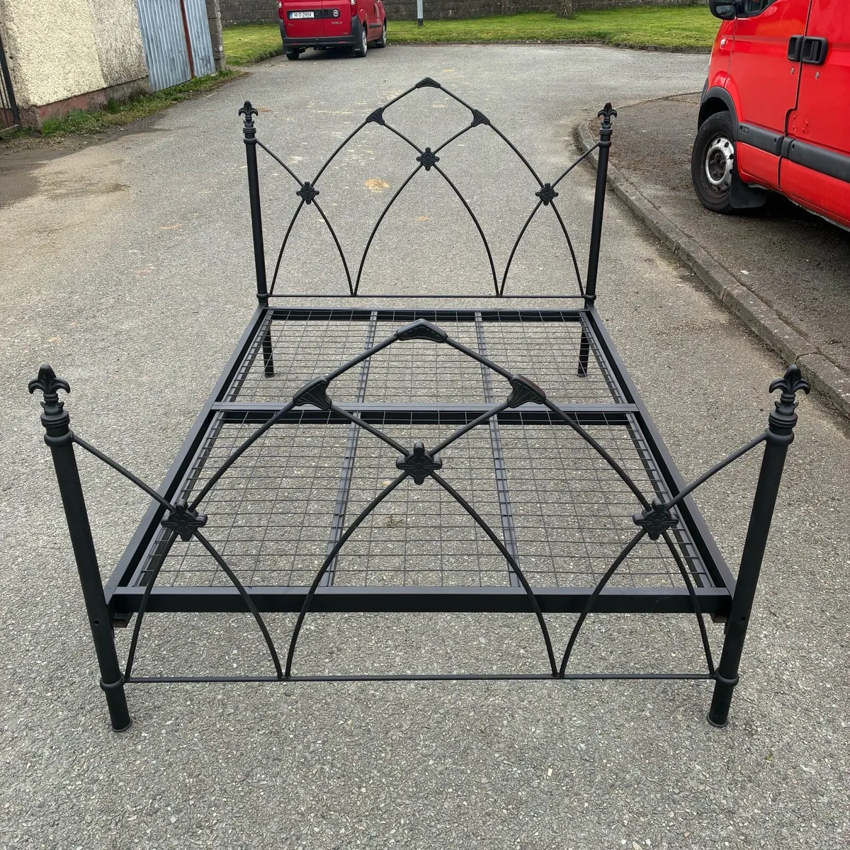 Double Black Bed Frame with Mattress - Image 1