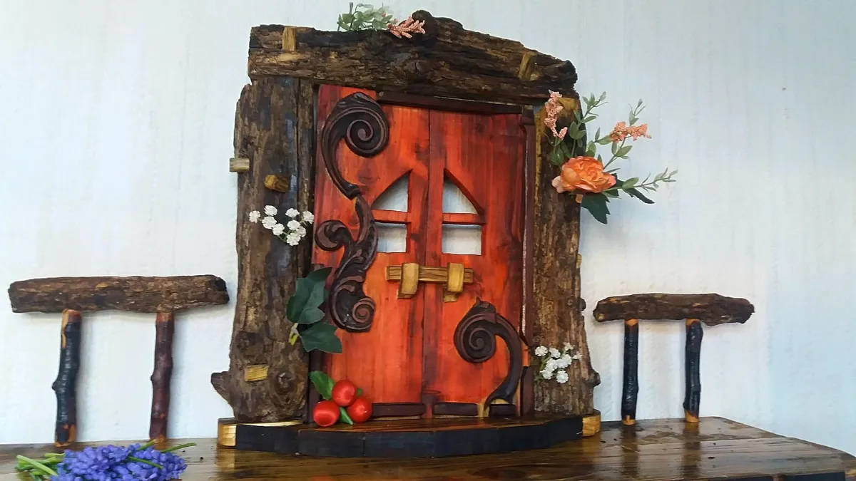 Rustic driftwood enchanted  door floating shelf - Image 1