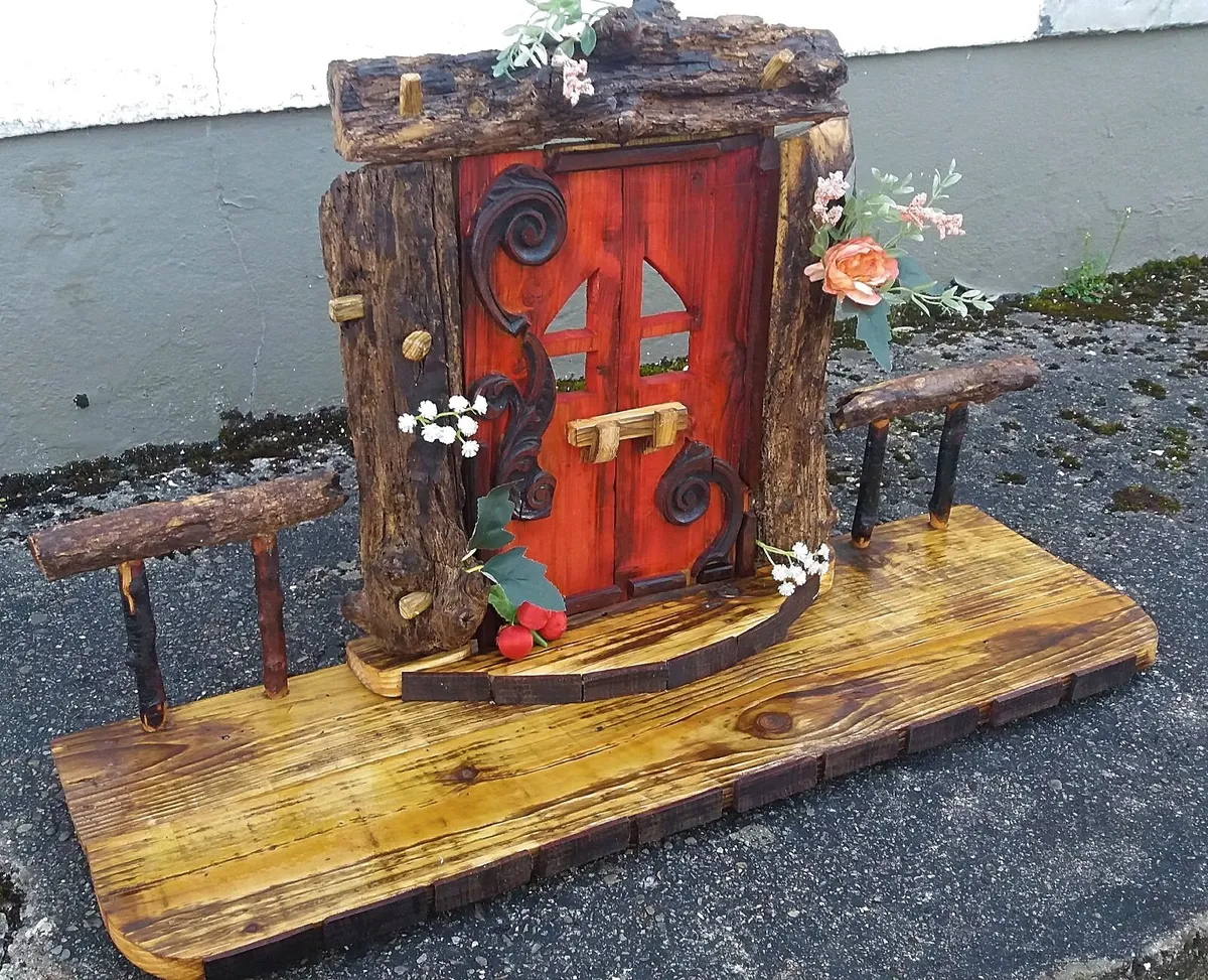 Rustic driftwood enchanted  door floating shelf - Image 4