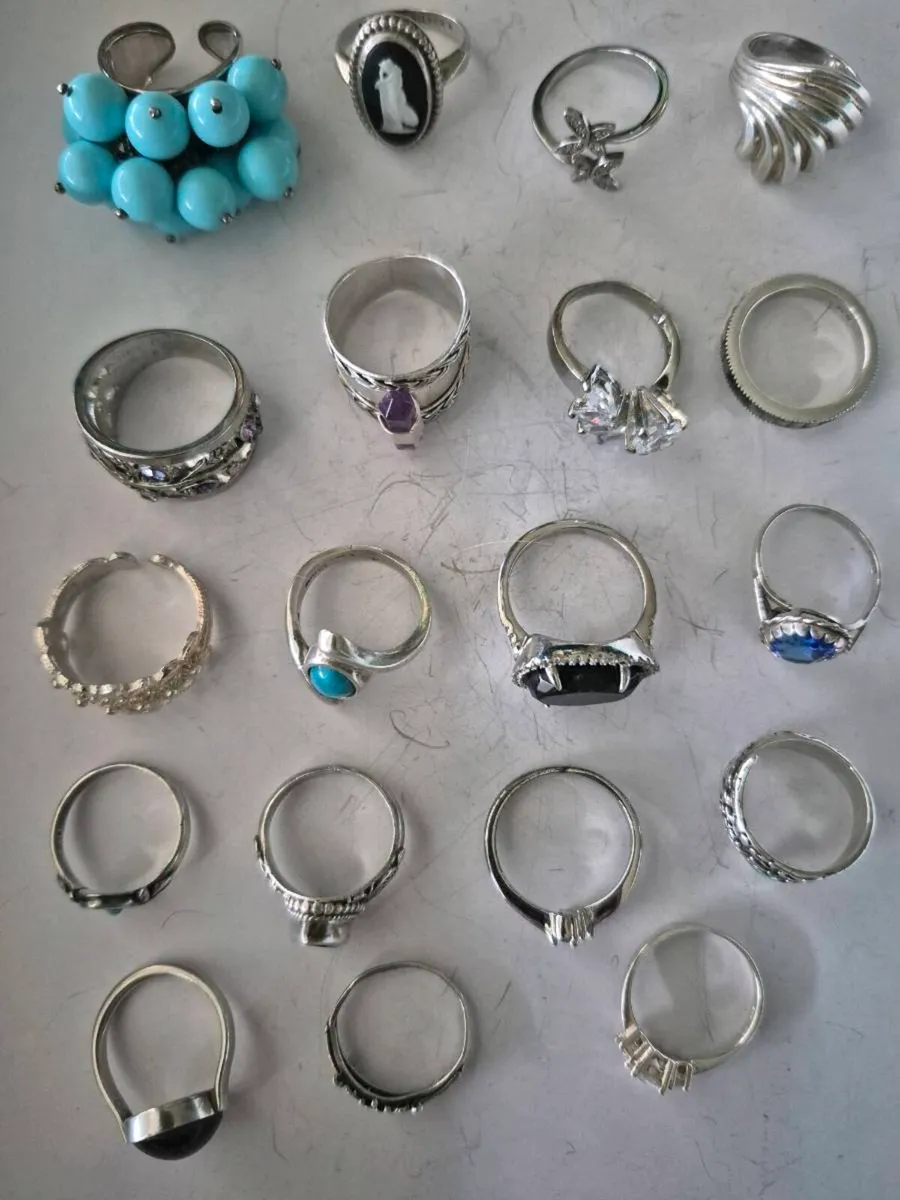 925 Silver Rings - Various (x19) - Image 1