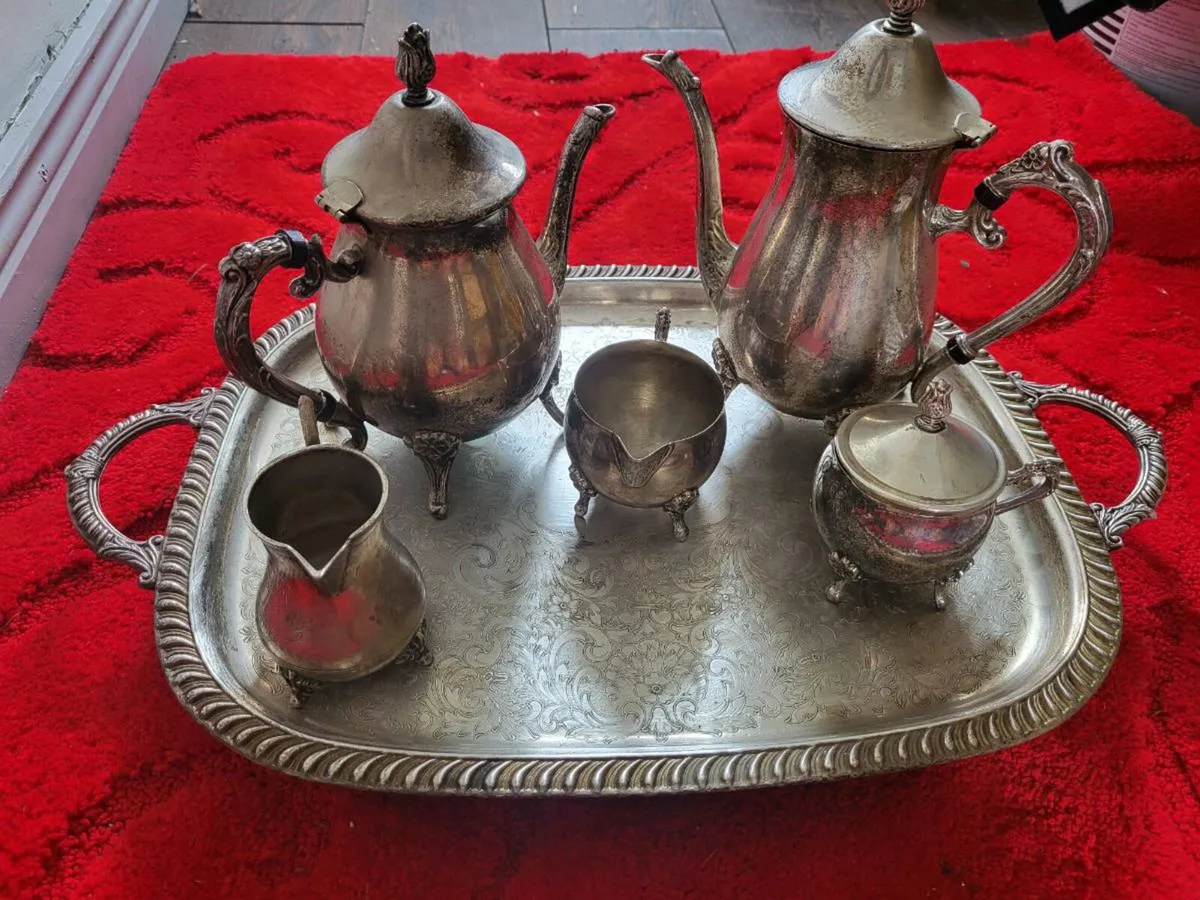 Silver plate tea set - Image 2