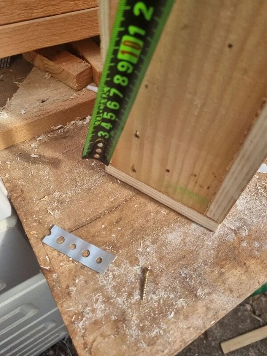 Feeding tables and Nesting boxes made to order. Comes with slate or galvanized roof. Base has access panel for winter clean out. 4 coats of varnish to seal. - Image 2