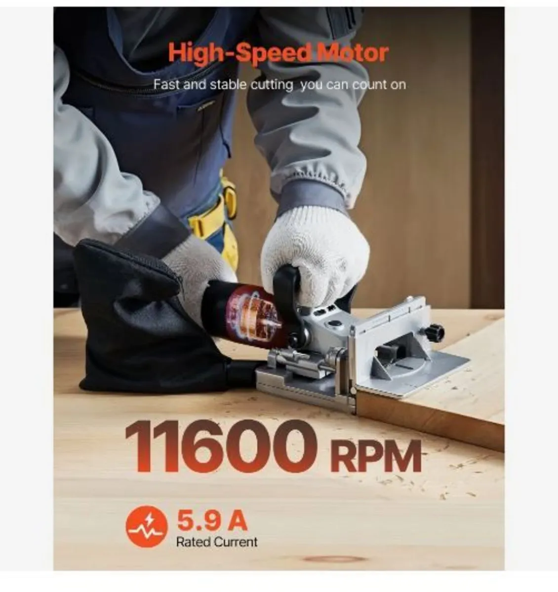 Biscuit Plate Joiner, 5.9A, Plate Joiner Tool Kit - Image 2