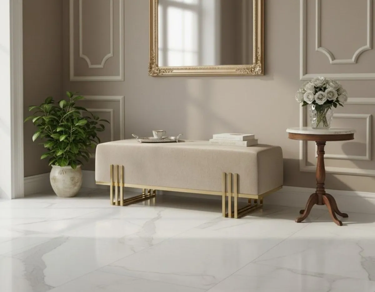 Aurora Modern Extended 100 cm Cream Upholstered - Image 2