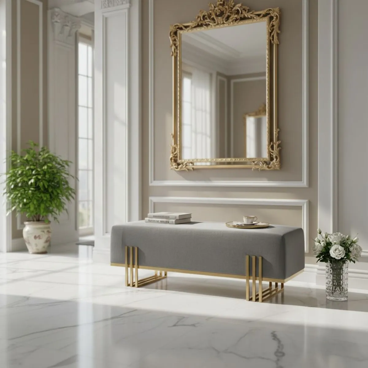 Aurora Modern Extended 100 cm Cream Upholstered - Image 4