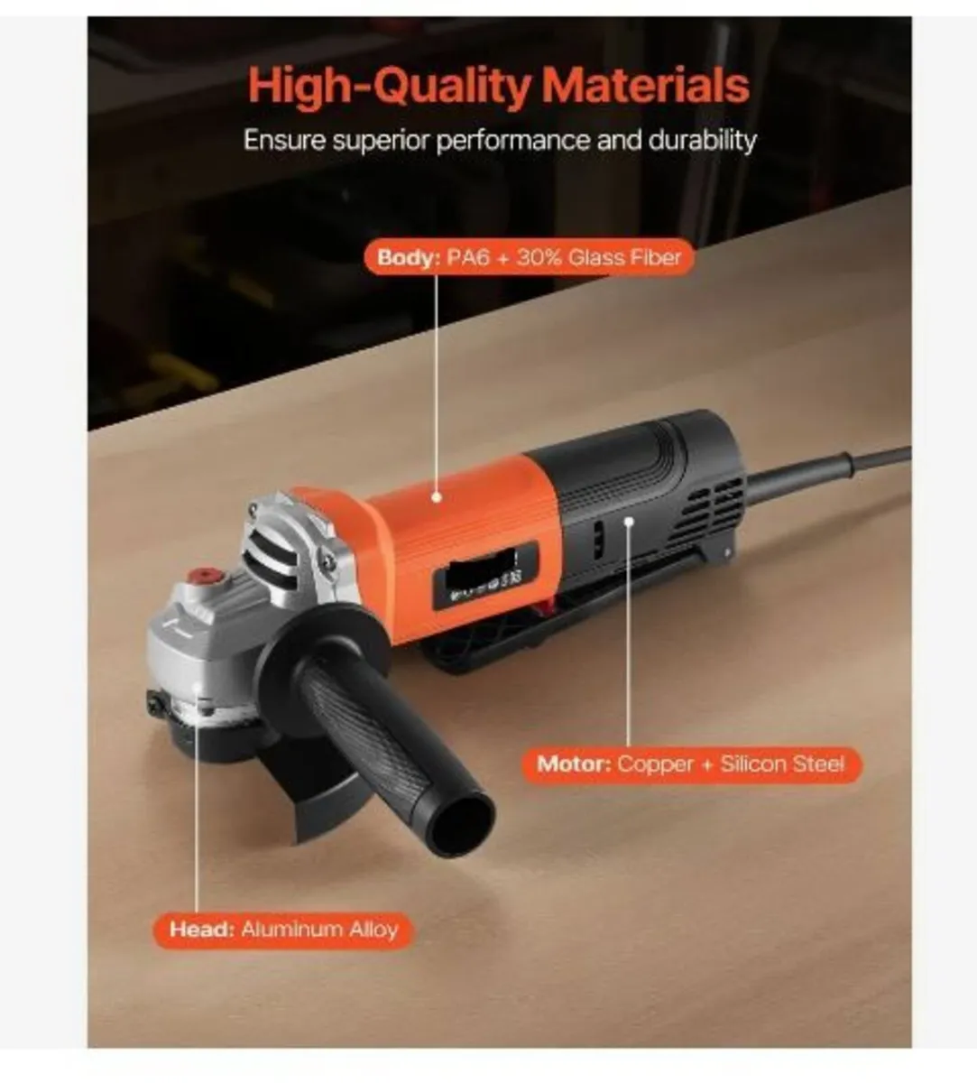Angle Grinder, 114.3mm Electric Grinder Power - Image 2