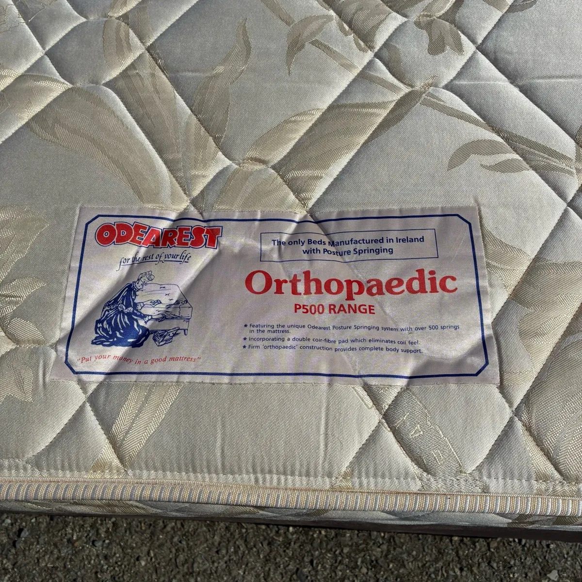 Single bed With mattress and grey Headboard - Image 4