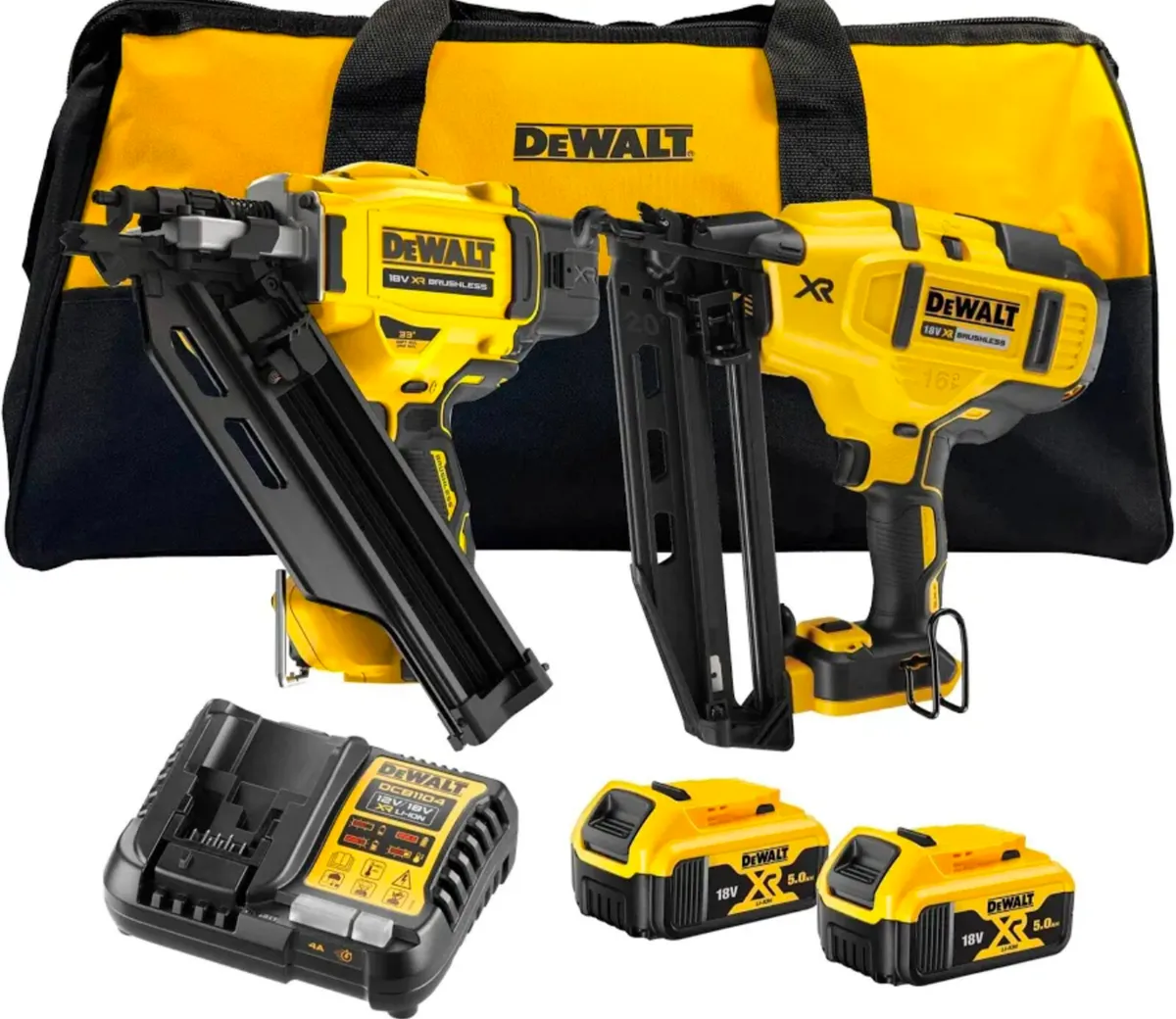 DeWalt 18v Nail Gun Twin Kit 2 x 5Ah - New