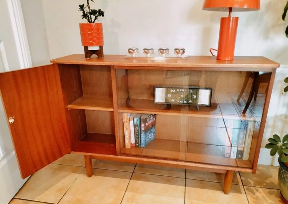 Mid Century Vintage Teak Display Cabinet - Image 3