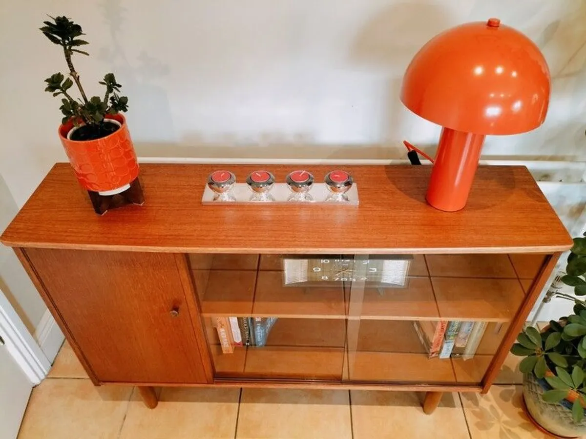 Mid Century Vintage Teak Display Cabinet - Image 4