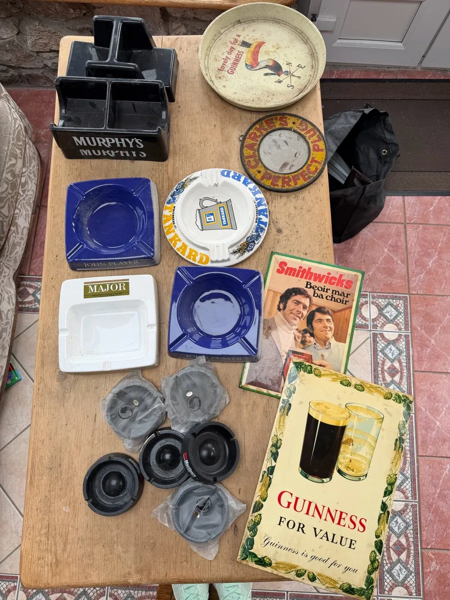 Pub ashtrays signs