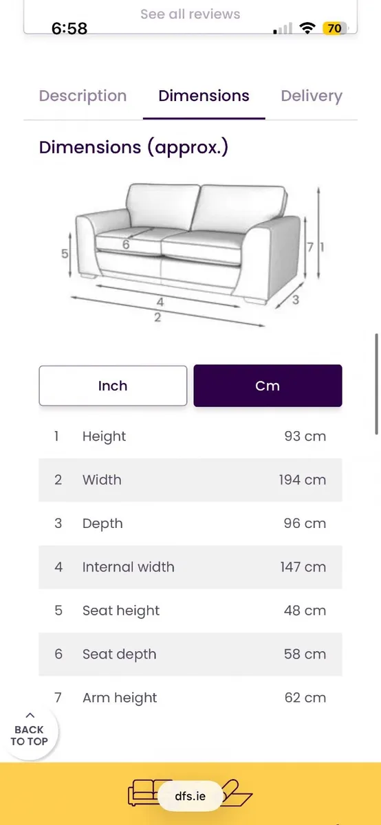 Blue Velvet Large 2 Seater Couch - Image 2