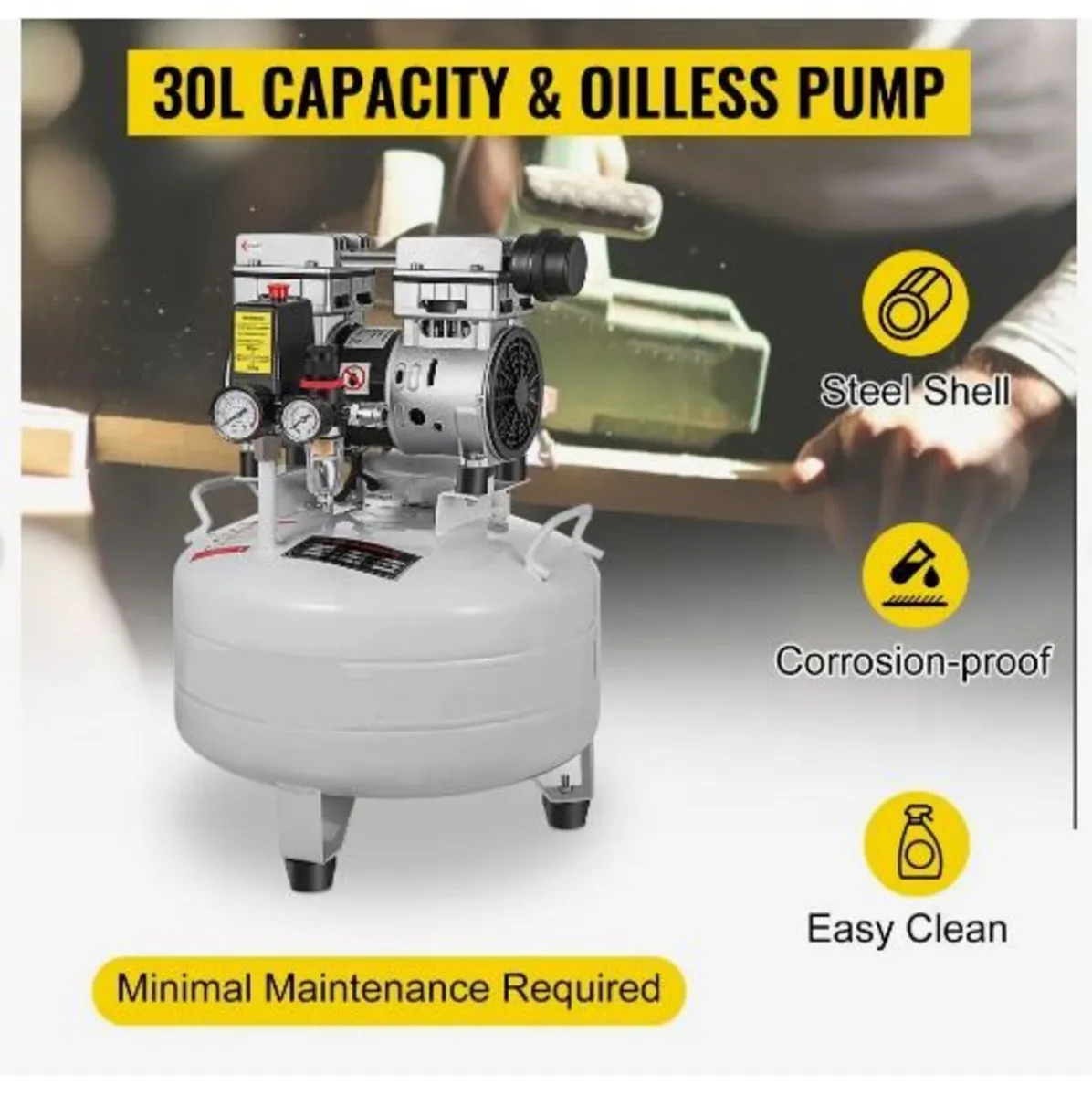 Vertical Air Compressor 6.6 Gallon Ultra Quiet - Image 3