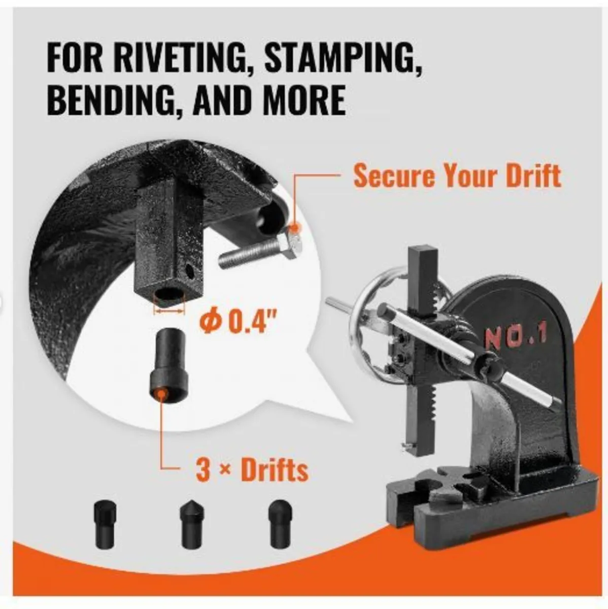 Arbor Press, 1 Ton Manual with Handwheel - Image 3