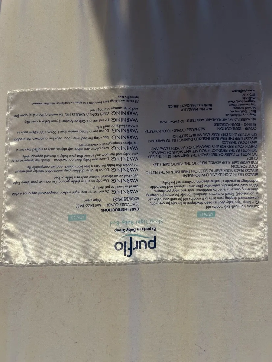 Purflo Sleep Tight Baby Bed - Image 2