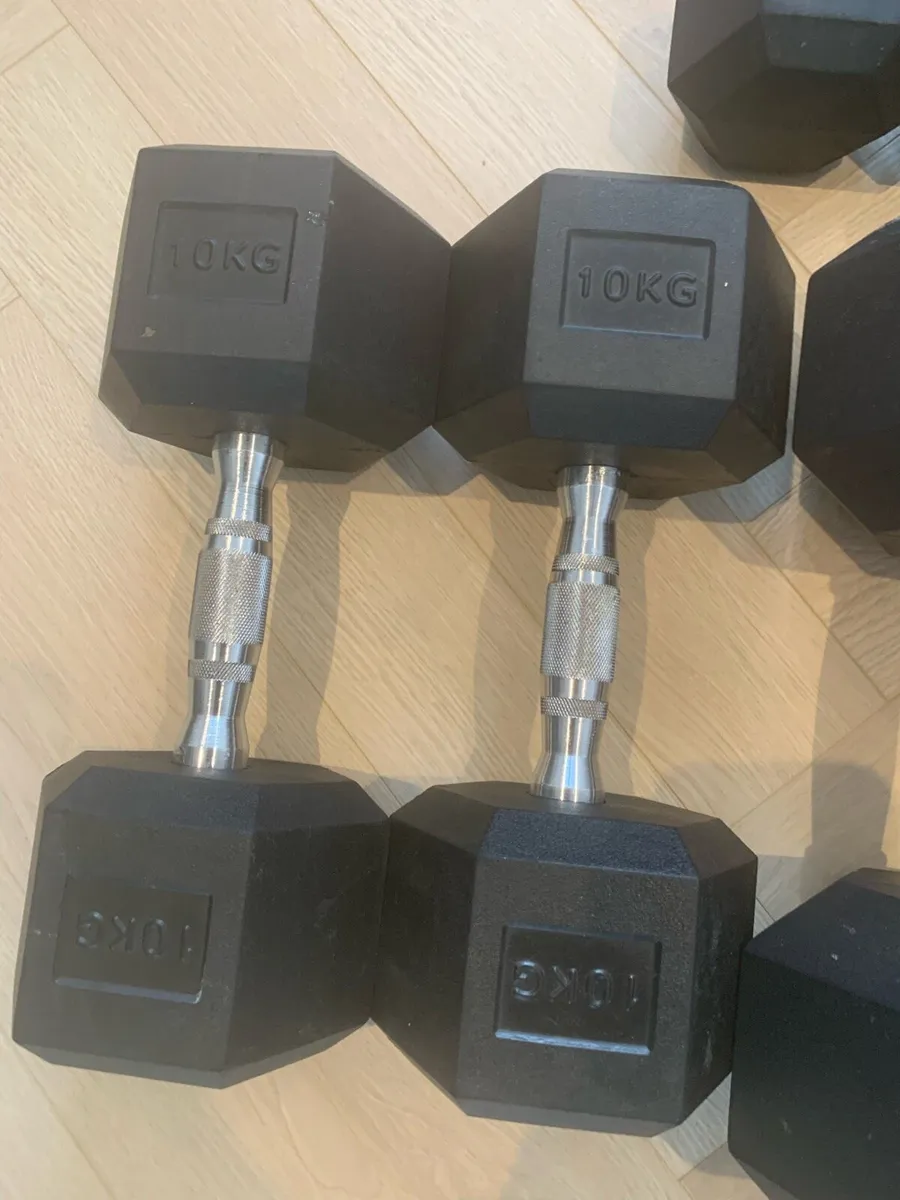 Dumbbells Rubber Hex set (5-25kg) - Image 3
