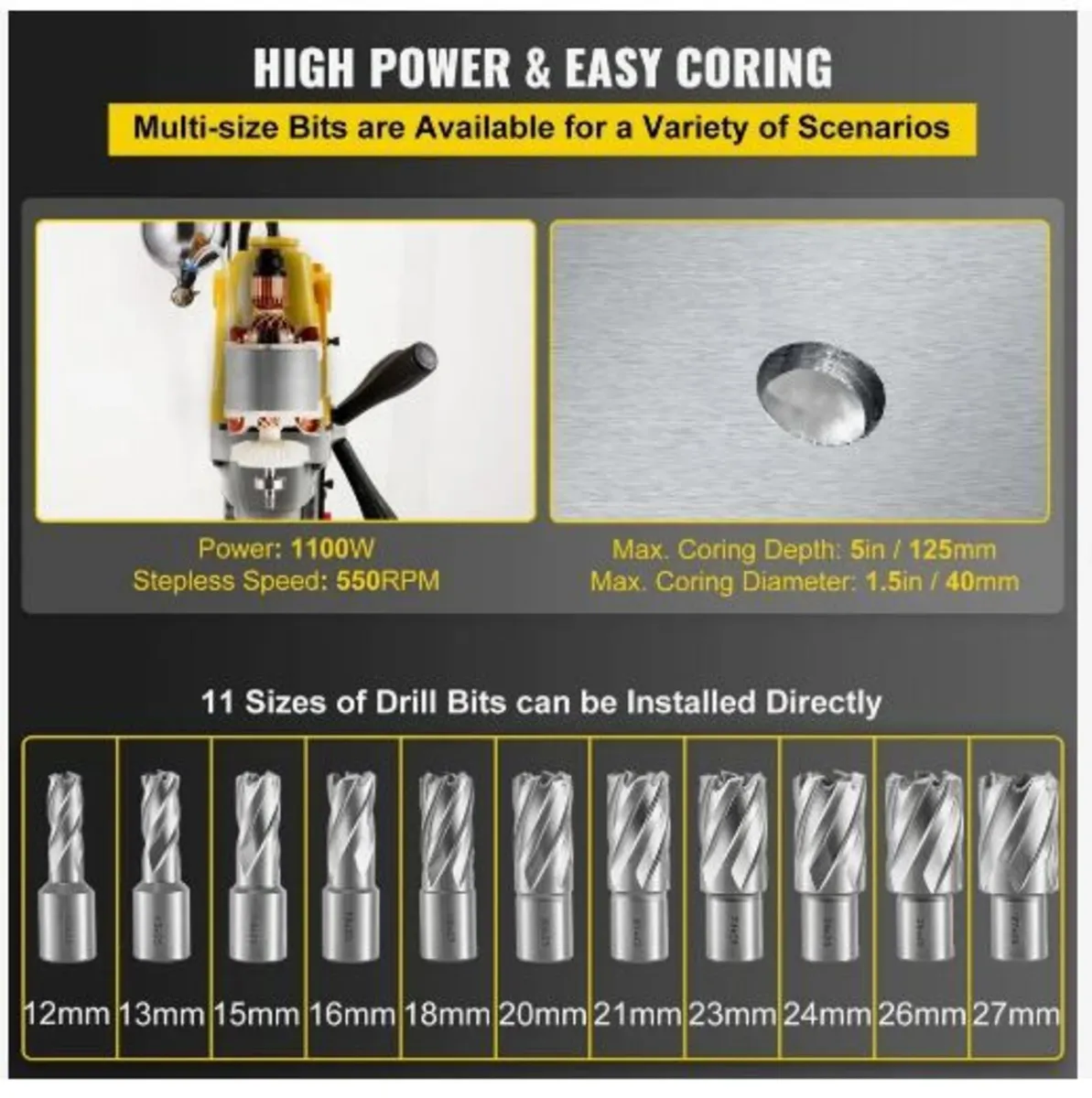 MD40 38.1 mm Electric Magnetic Drill Press - Image 3