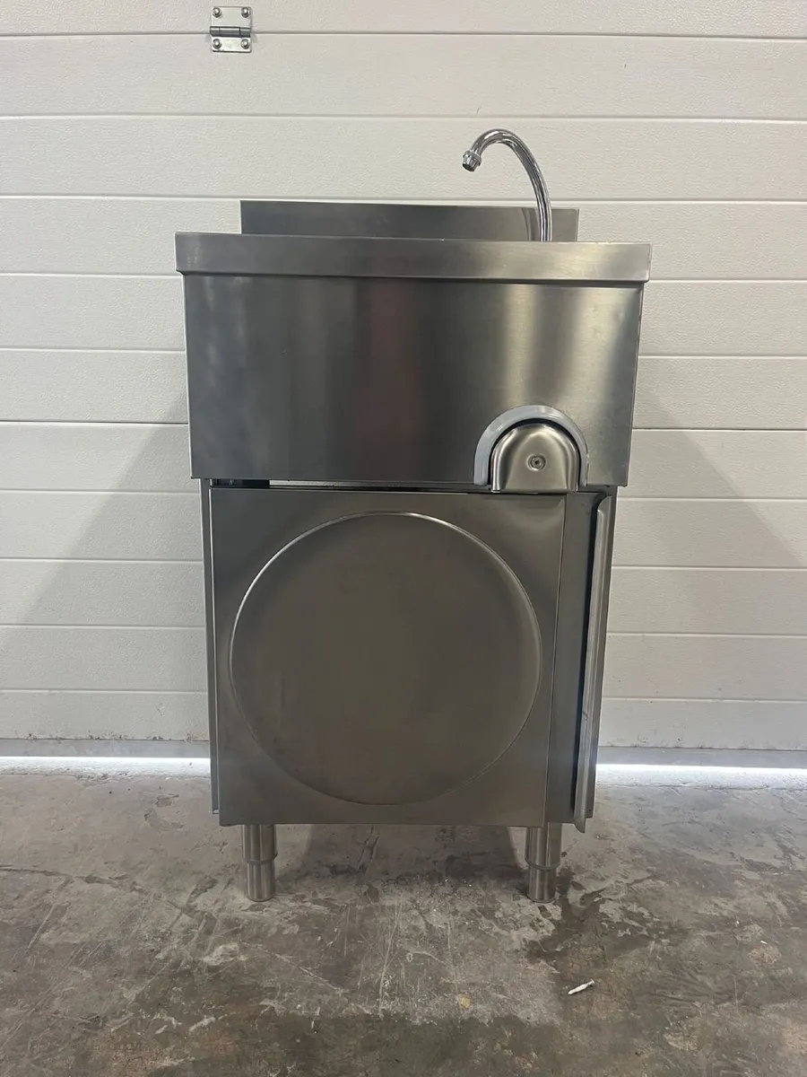Floor Standing Leg Operated Stainless Hand Basin - Image 2