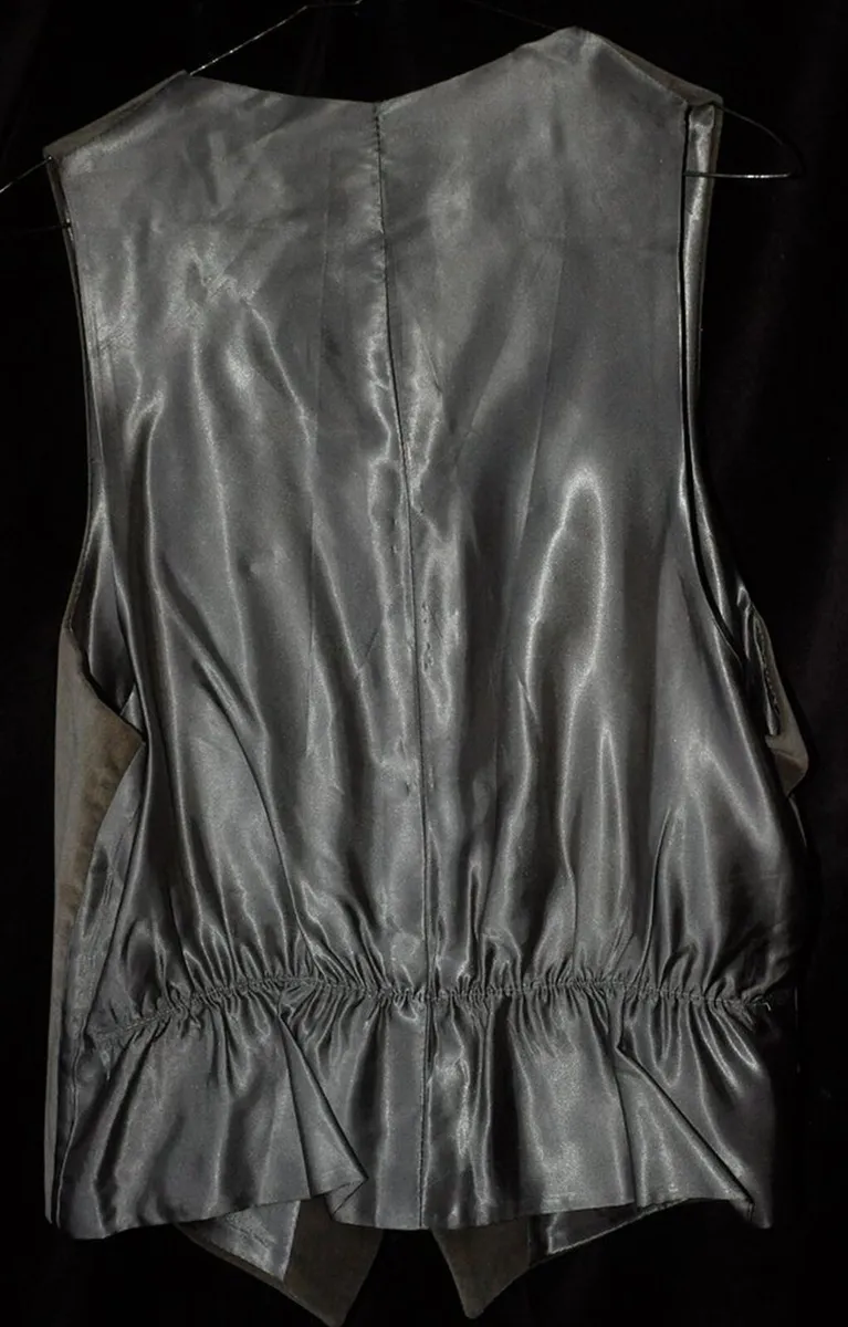 Vest: pale olive green/gold velvet vest - Image 2