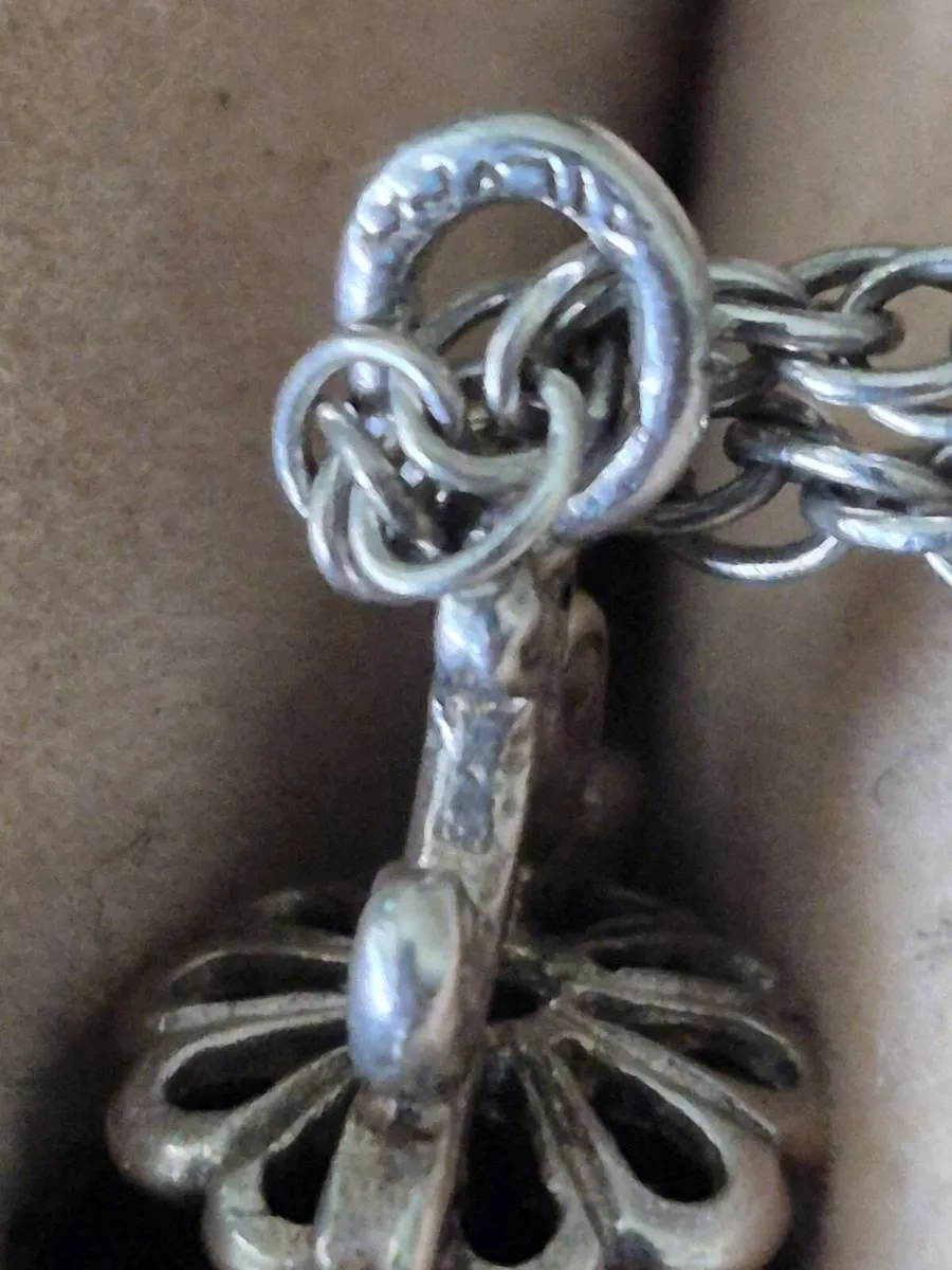 Vintage Silver "Spinner Fob" Necklace - Image 3