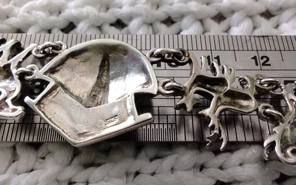 Vintage stg silver marcasite noah's ARC bracelet - Image 4