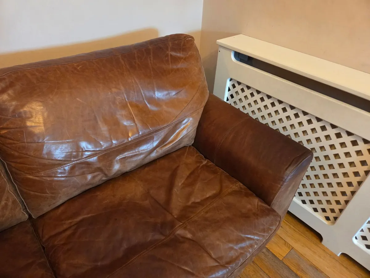 Tan leather Sofa - Image 2