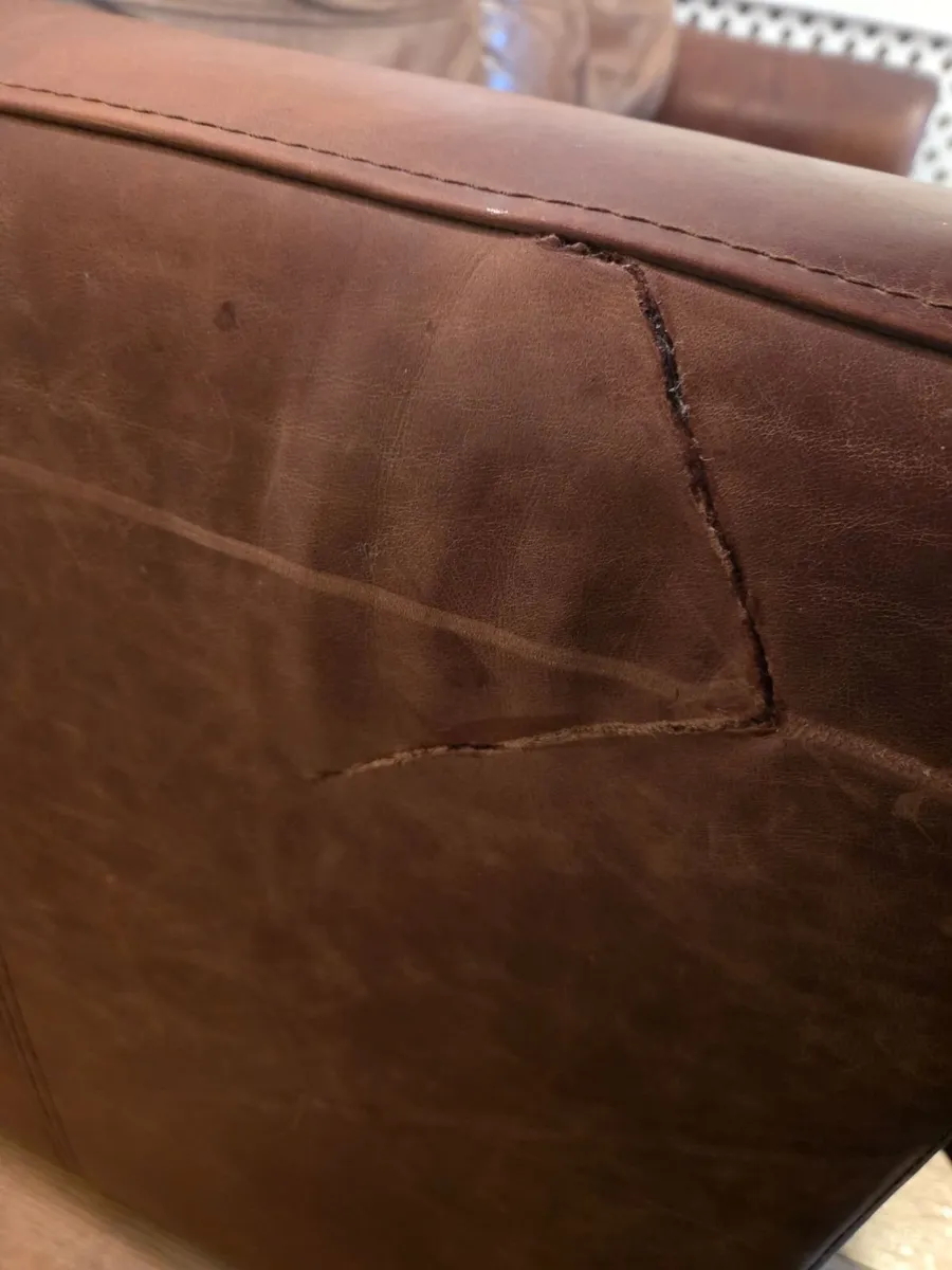 Tan leather Sofa - Image 4