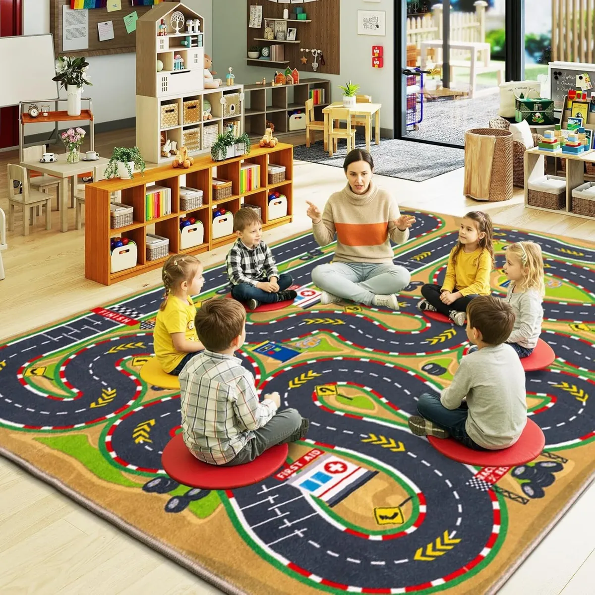 Car Racing Track Rug large Soft Non-Slip Machine - Image 3