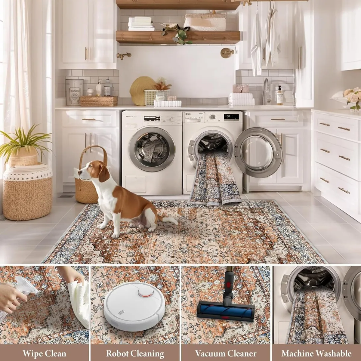 Washable Rugs for Living Room 160x230cm Boho - Image 3