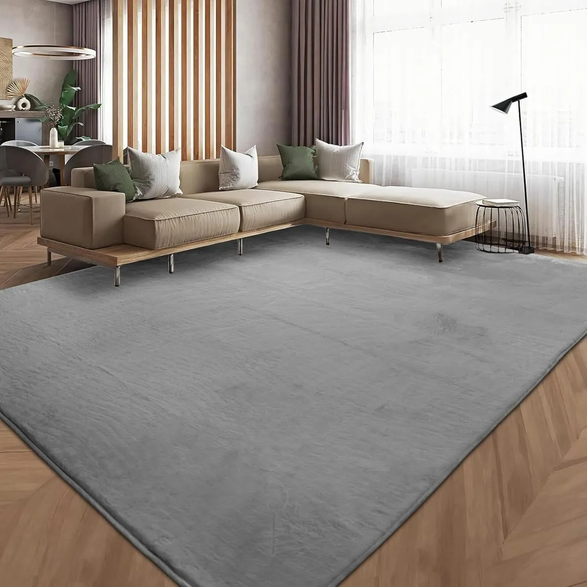 Modern Darkgray Area Rug 200x300cm Non-Slip High - Image 2