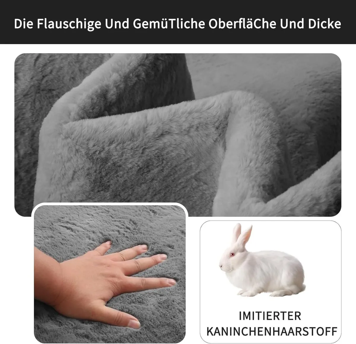 Modern Darkgray Area Rug 200x300cm Non-Slip High - Image 3