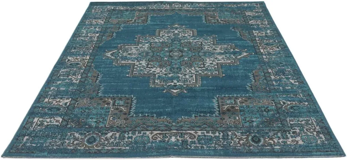 Vintage Vega Rug Modern carpets 5′3″ x 7′7″ ft - Image 2