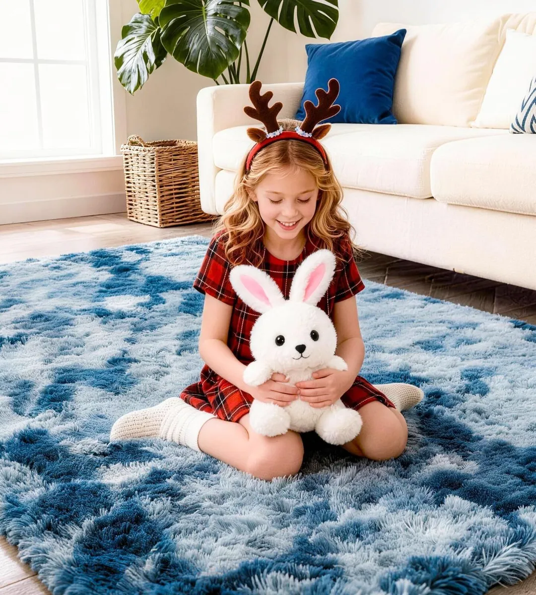 Modern Glam Navy Blue Batik Rug 200 x 300 cm High - Image 1