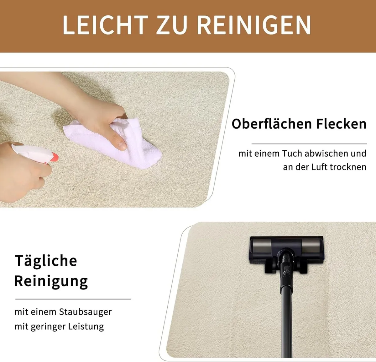 Living Room Rug Beige Washable 200x300cm Bedroom - Image 4