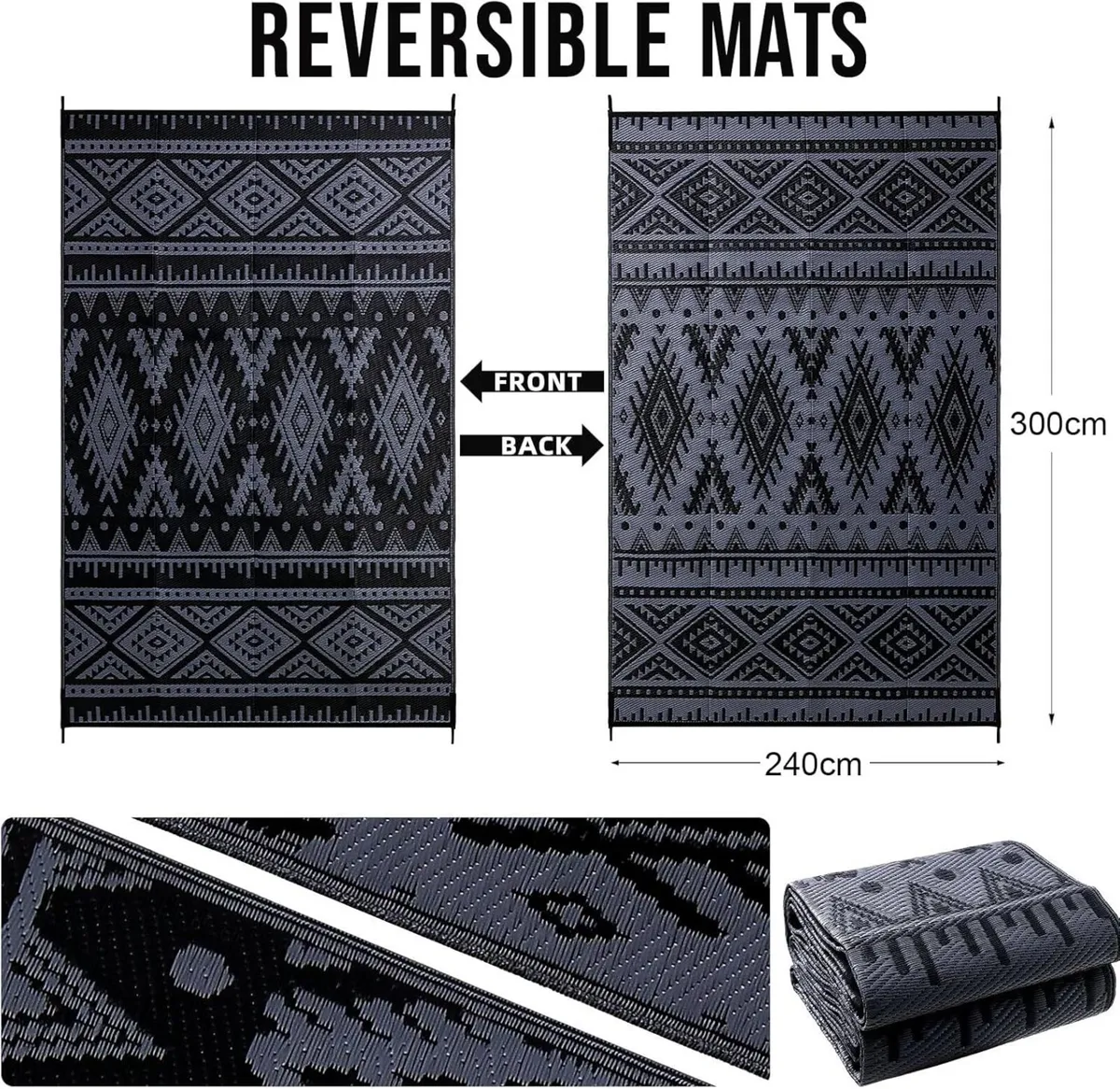 Waterproof Outdoor Rug Anti-slip Reversible UV - Image 2